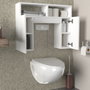 Hanah Home Geronimo Armario de Baño Blanco Estilo Escandinavo Duradero con Amplio Almacenamiento para Artículos de Tocador y Toallas - 76.2x19.5x60.8cm